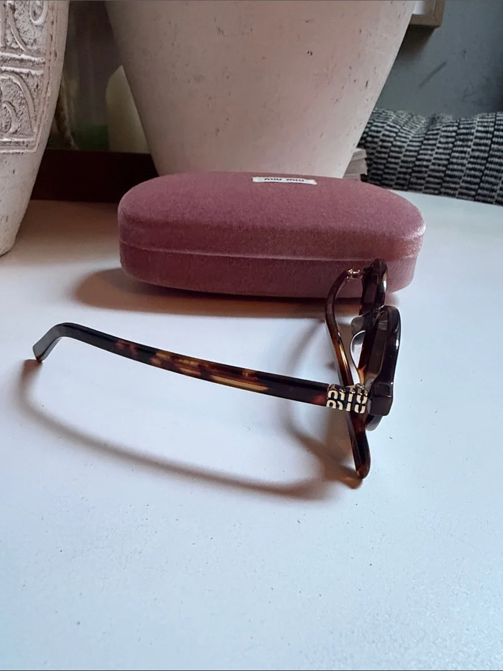 Miu miu Tortoiseshell Oval Sunglasses - Brown Lenses